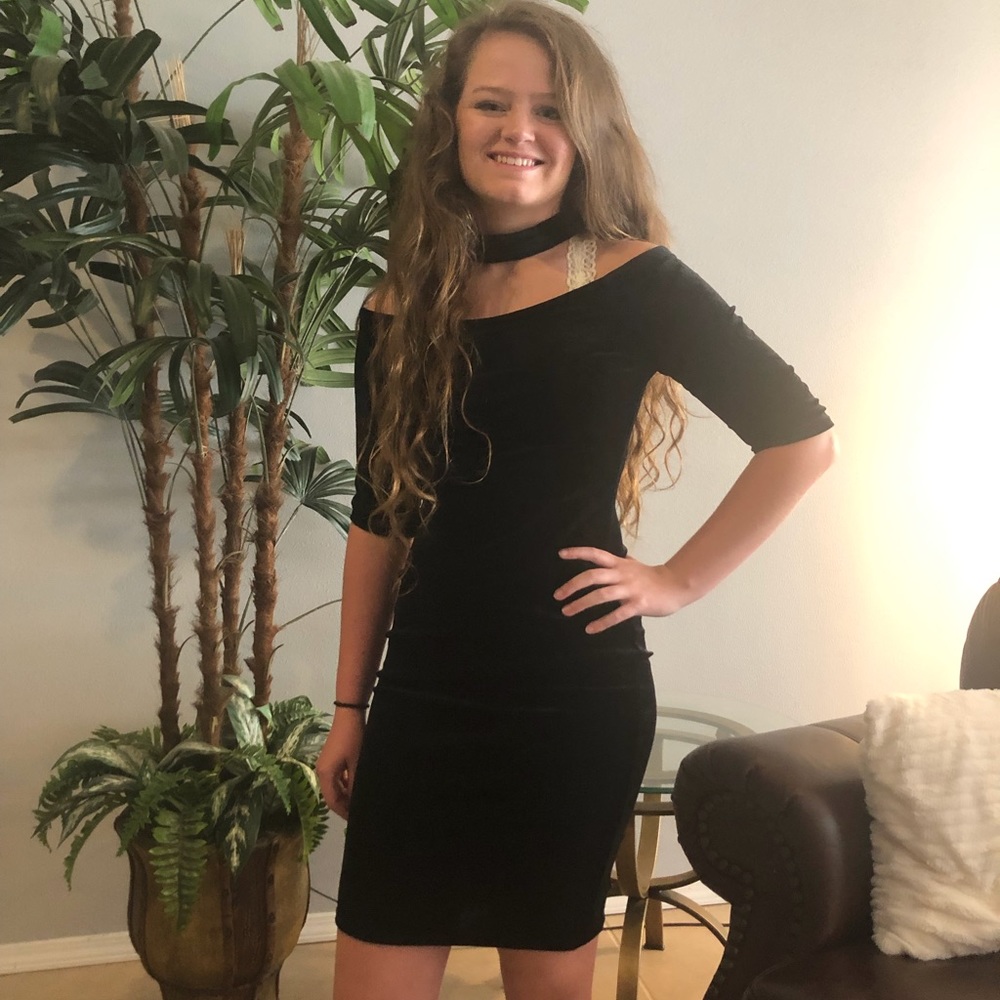 Black off shoulder dress